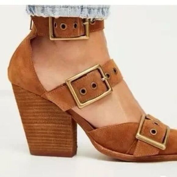 Jeffrey Campbell Hendrix Heels Brown Leather Boot Sandal US 9 - Picture 8 of 8